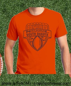 South Dakota - Orange Tee with Maroon Design Zoom