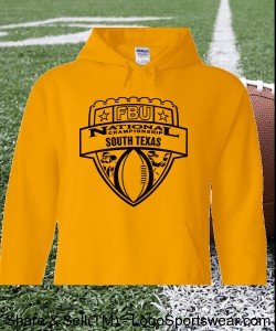 South Texas - Gold Hoodie with Black Design Zoom
