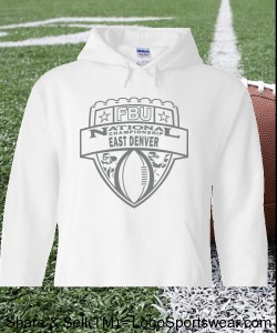East Denver - White Hoodie with Graphite Design Zoom