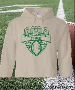 St. Louis - Sand Hoodie with Green Design Zoom