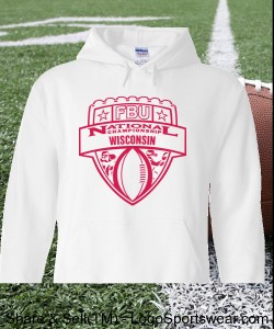 Wisconsin - White Hoodie with Scarlet Design Zoom